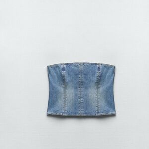 Zara denim bustier never worn